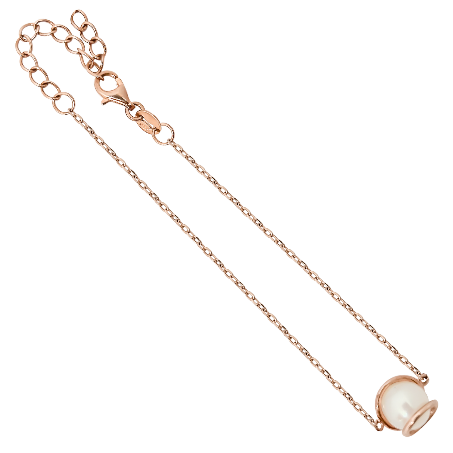18cm Pearl Petite Single Looped Bracelet in 925 STerling Silver