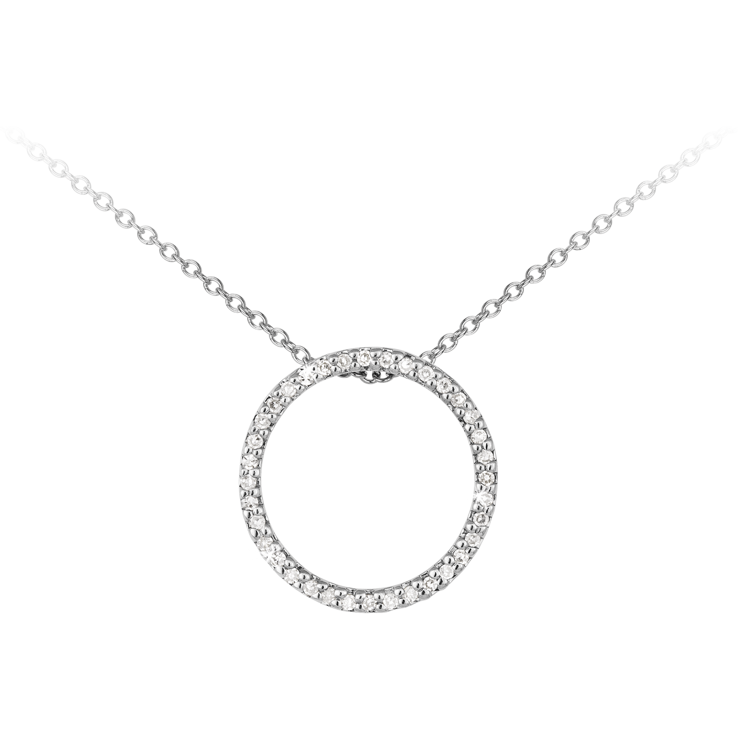 0.12ct Diamond Circle of Life Pendant on chain in 9ct White Gold