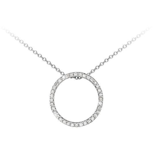 0.12ct Diamond Circle of Life Pendant on chain in 9ct White Gold