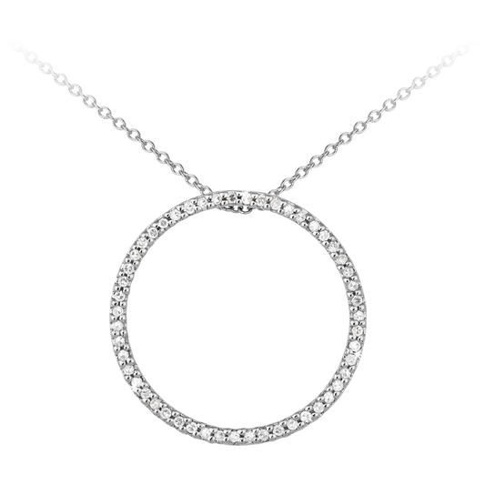 0.18ct Diamond Circle of Life Pendant on chain in 9ct White Gold