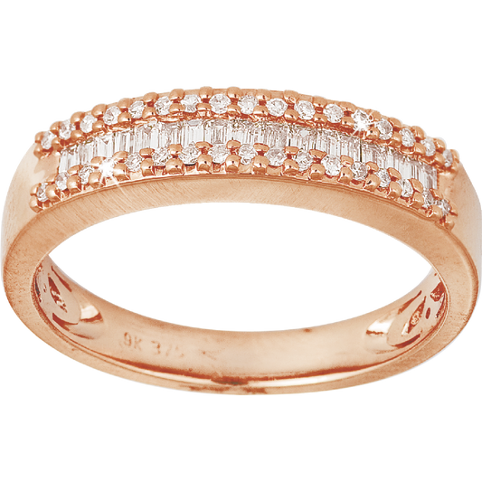 0.10ct Diamond Baguette Eternity Ring in 9ct Rose Gold