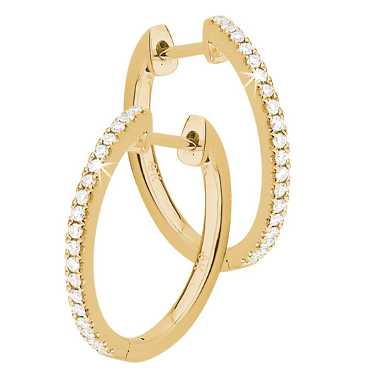 0.16ct Diamond Eternity Hoops in 9ct Yellow Gold