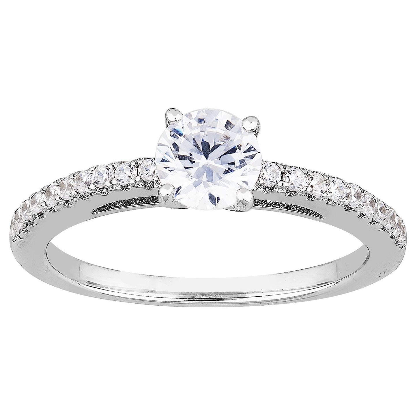 0.60ct Diamond Eternity with Center Stone Ring in 18ct White Gold