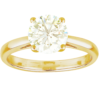 1.45ct Very Light O Included I1 Cape Yellow Diamond Solitaire Ring set in four claws setting of 18ct Yellow Gold.