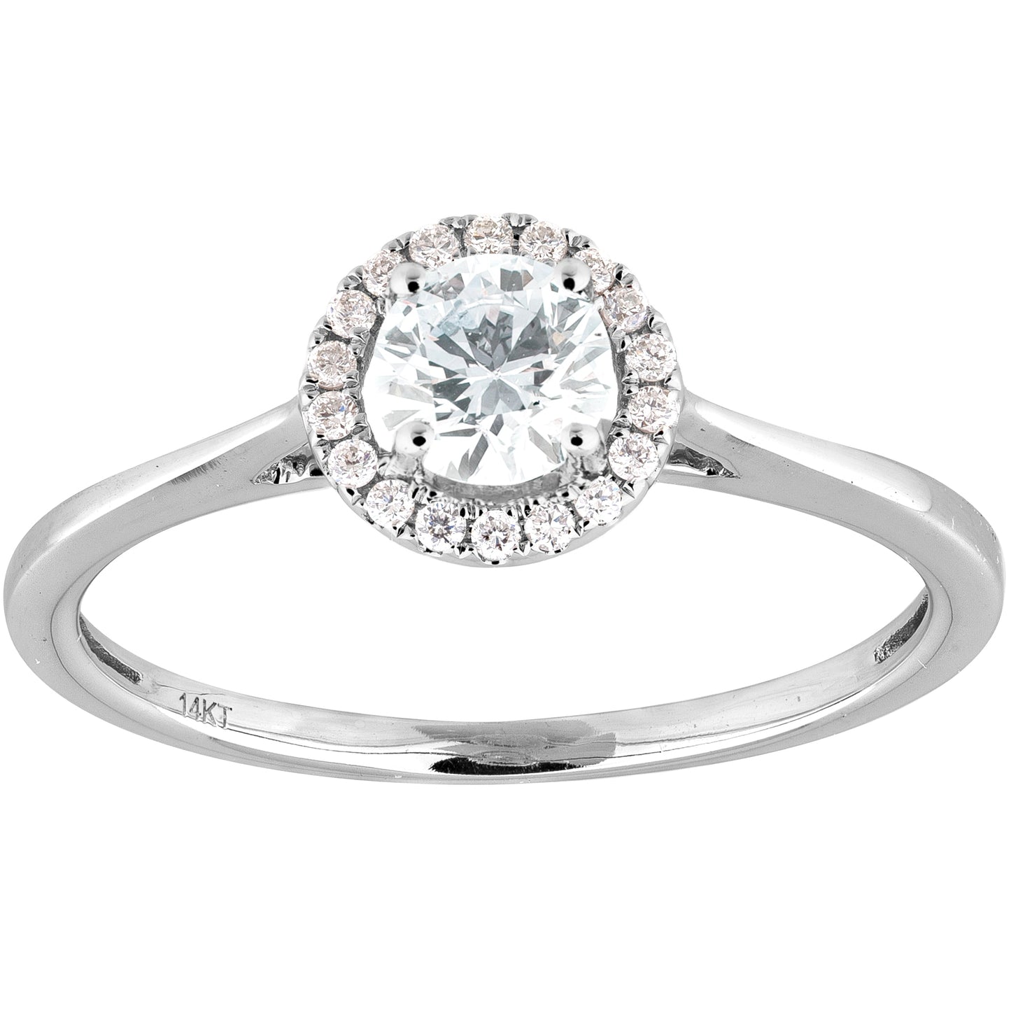 0.34ct Diamond Halo Ring in 14ct White Gold