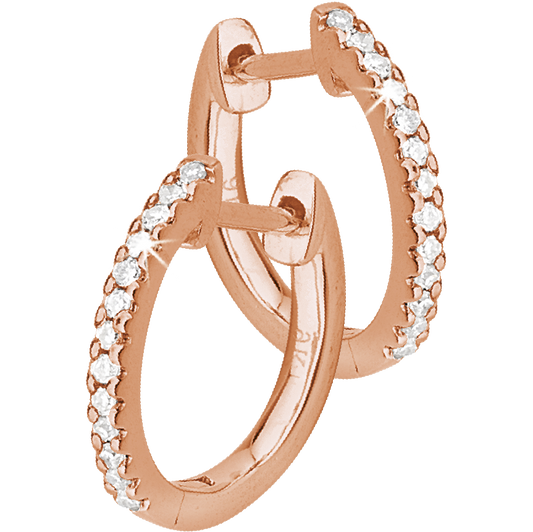 Diamond Eternity Hoops in 9ct Rose Gold