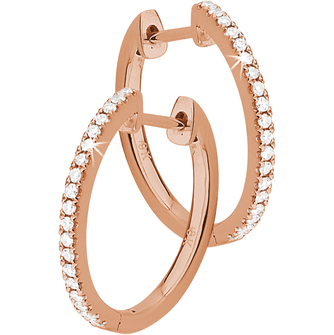 Diamond Eternity Hoops in 9ct Rose Gold