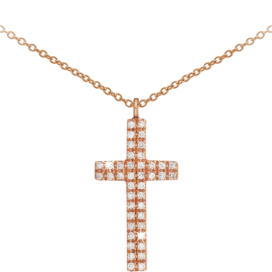 0.12ct Diamond Cross Necklace in 9ct Gold