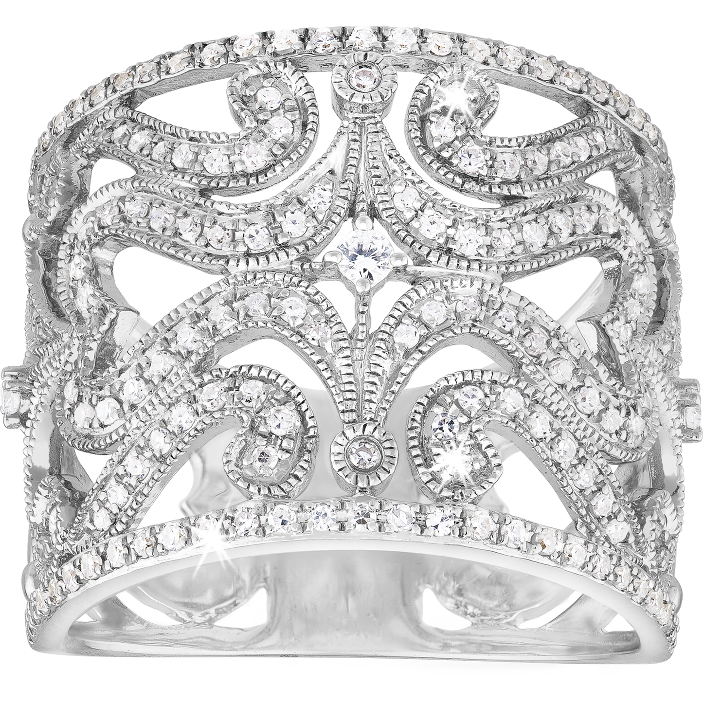 0.55ct Diamond Filigree Design Diamonds Ring in 9ct White Gold