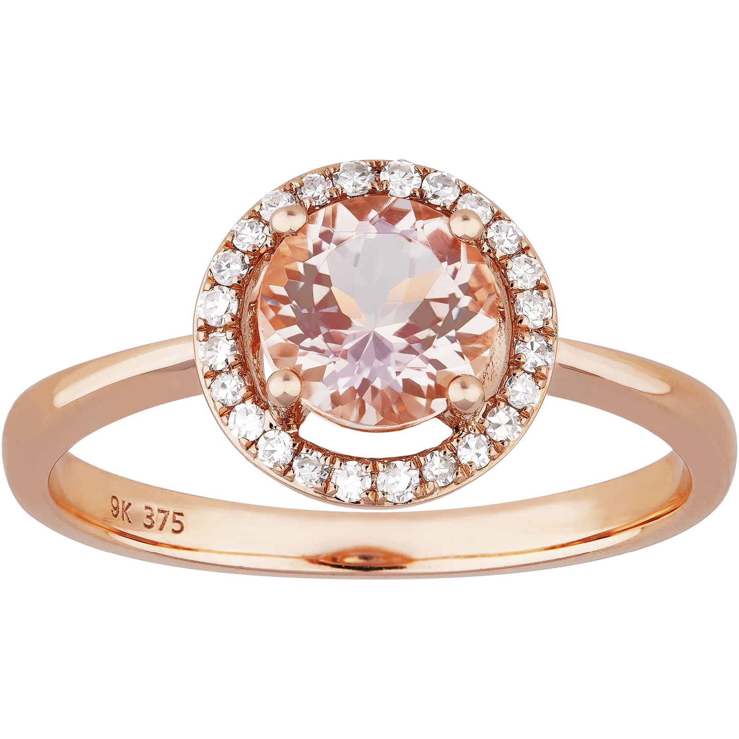 Sunsonite.com Morganite Ring Rose Gold Diamonds