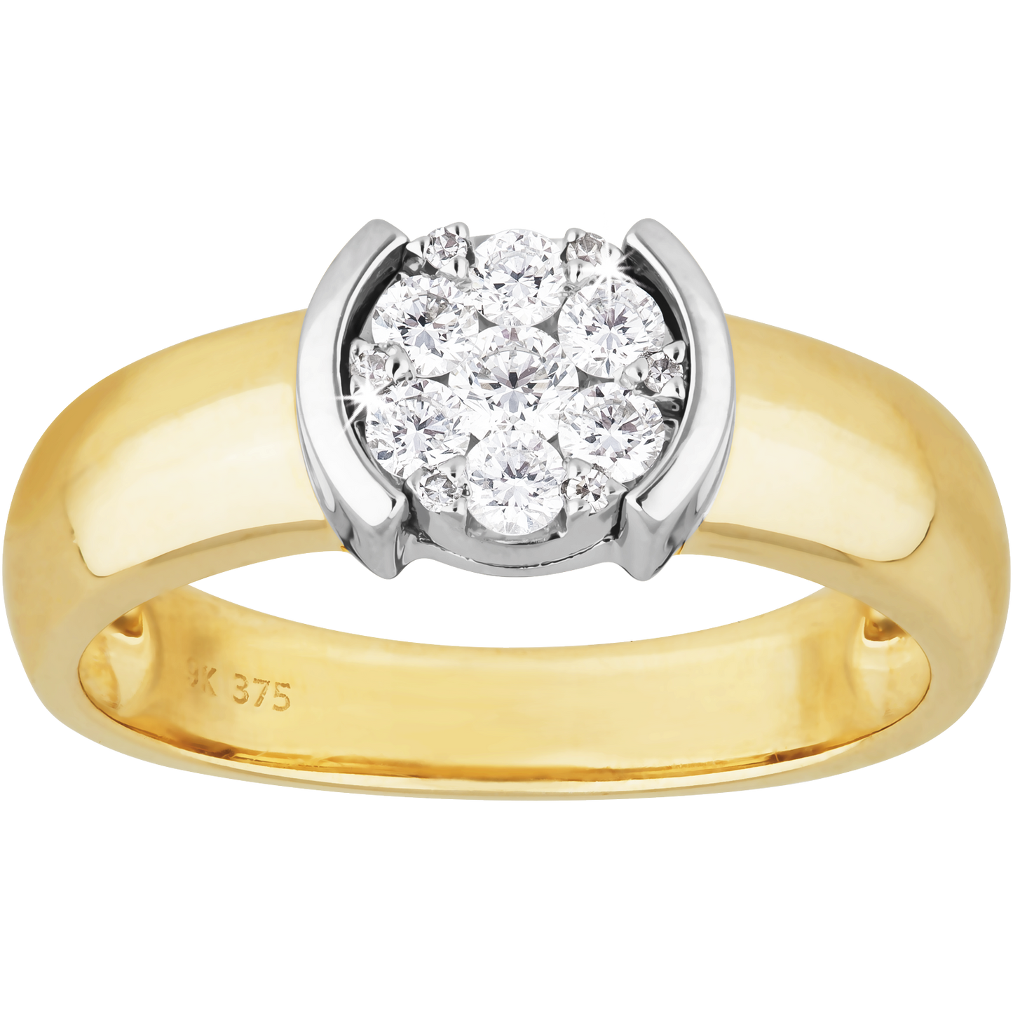 0.30ct Diamond Cluster Setting Ring in 9ct Yellow Gold