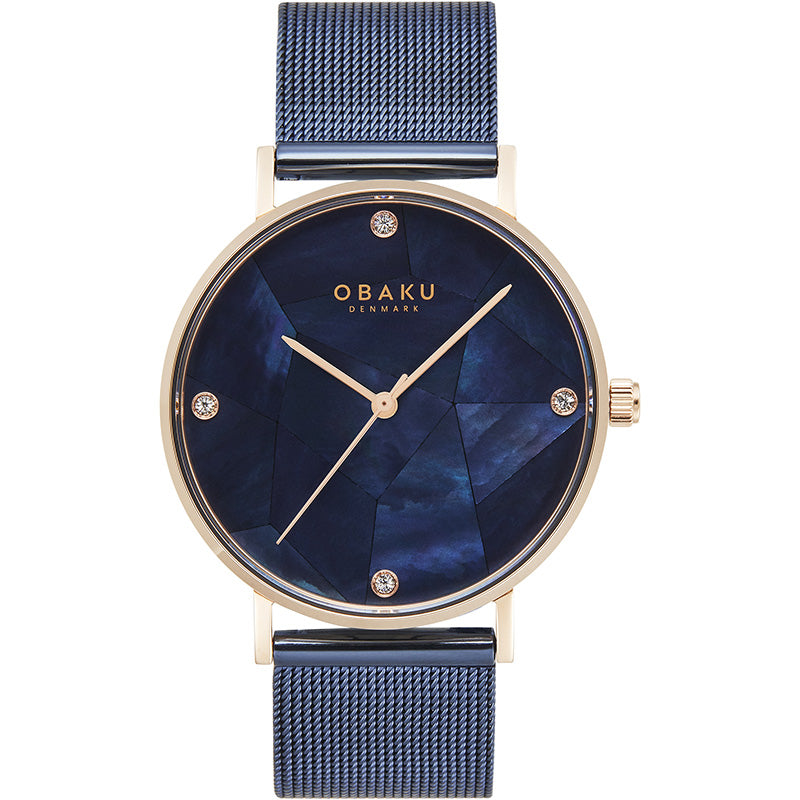 Obaku Mosaik - Ocean Stainless Steel Pvd Rose Gold Quartz Watch
