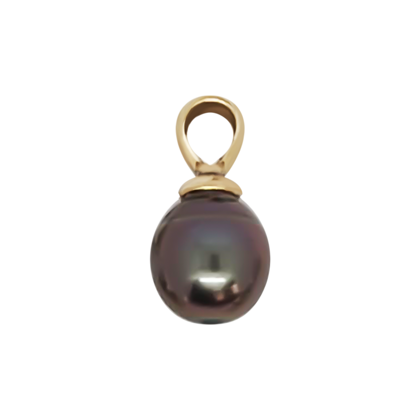 Natural Freshwater Purple Green Pearl Pendant in 9ct Yellow Gold