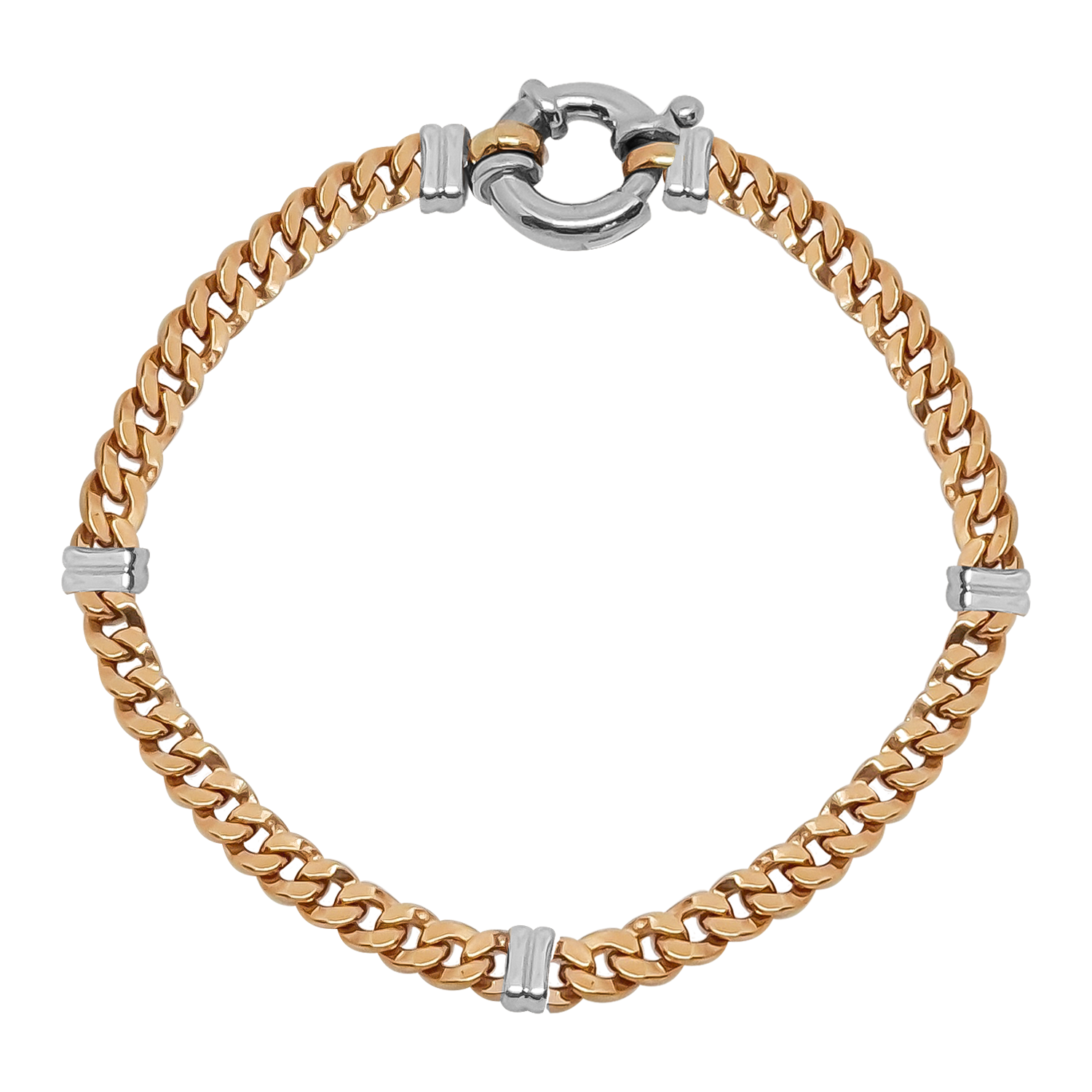 Fancy Curb Link Bracelet in 9ct Rose Gold.