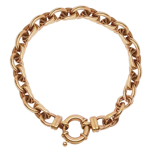 Double Oval Link Bracelet in 9ct Rose Gold.