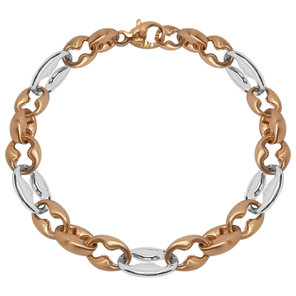 Two-tone mat and gloss Gucci Link Bracelet in 9ct Two-Tone Gold.