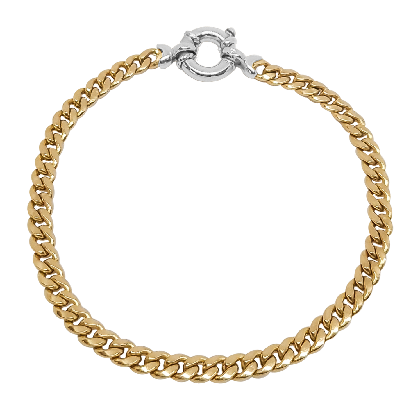20cm Curb Link Bracelet in 9ct Two Tone Gold