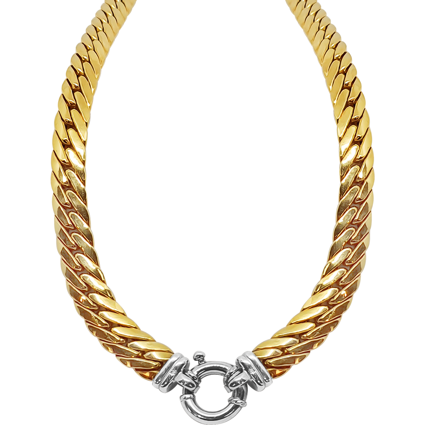 50cm Broad Curb Link Chain in 9ct Yellow Gold