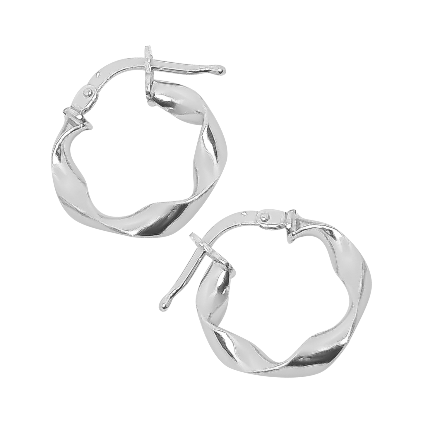 1.5cm Small Mangle Hoops in 925 Sterling Silver