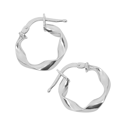 1.5cm Small Mangle Hoops in 925 Sterling Silver