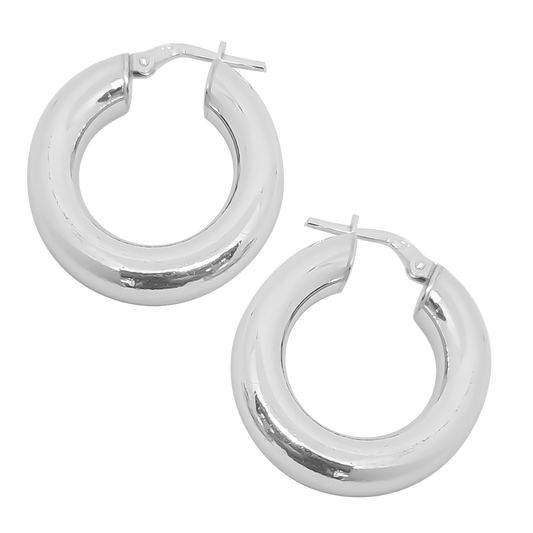 2.5cm Small Bold Hoops in 925 Sterling Silver