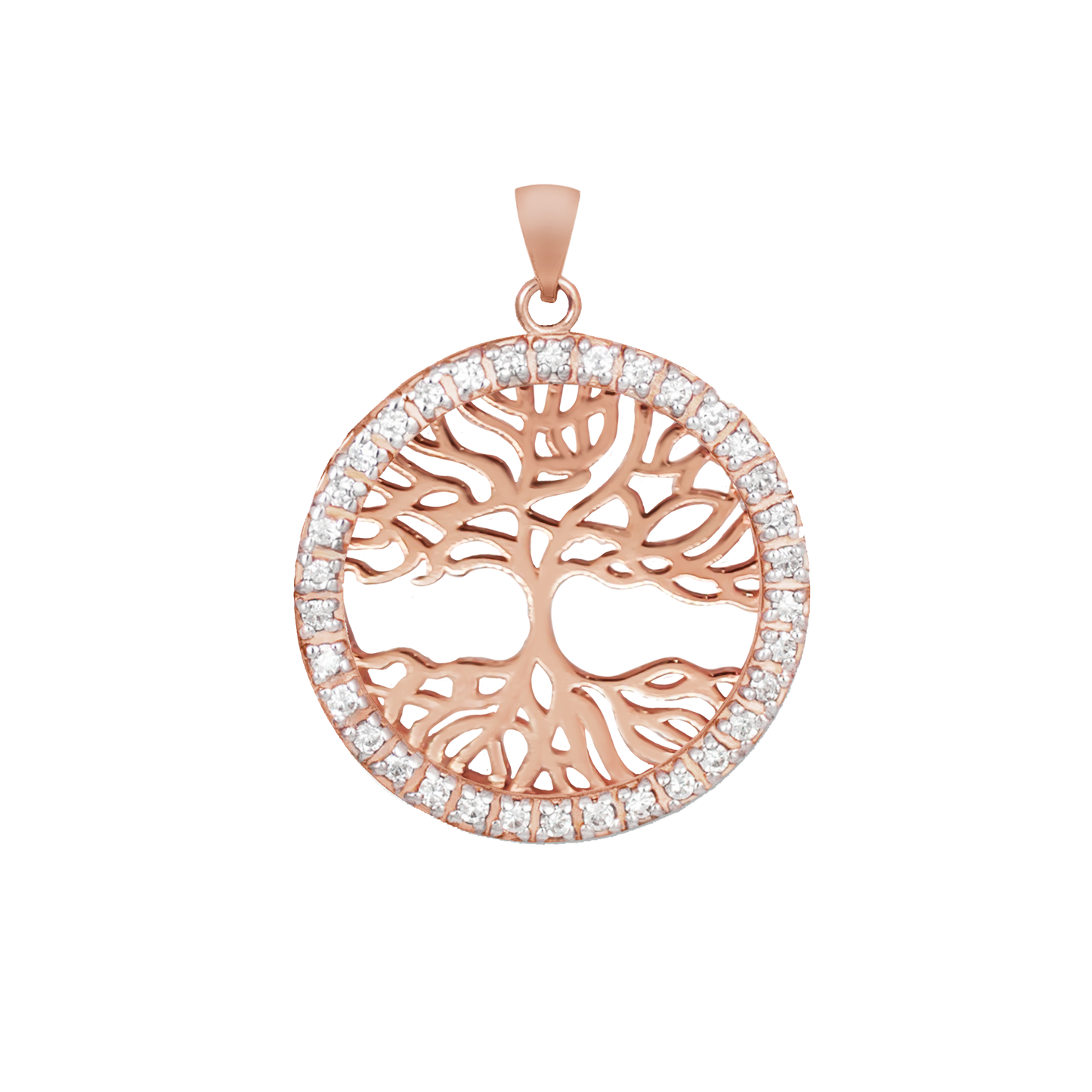 Tree of Life Cubic Pendant in 9ct Rose Gold