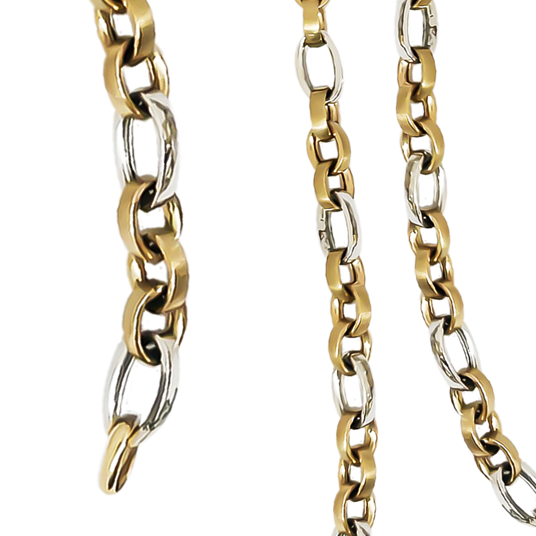 50cm Oval Solid Link Chain in 9ct Two Tone Gold