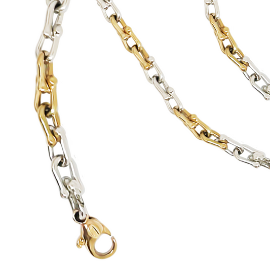 50cm Horse Shoe Link Chain in 9ct Two Tone Gold