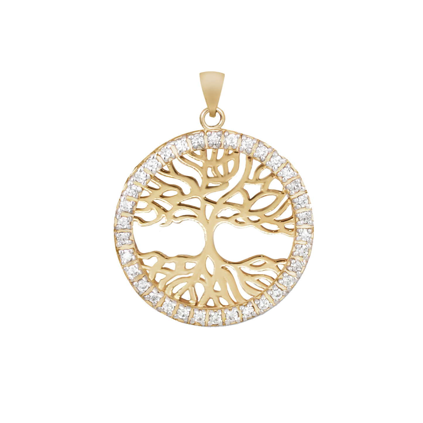 Tree of Life Cubic Pendant in 9ct Yellow Gold