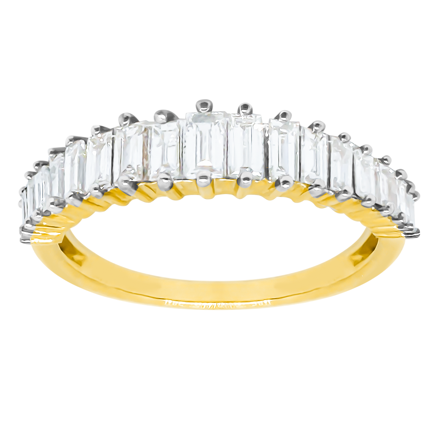 0.75ct Diamond Half Eternity Step Baguette Ring in 9ct Yellow Gold