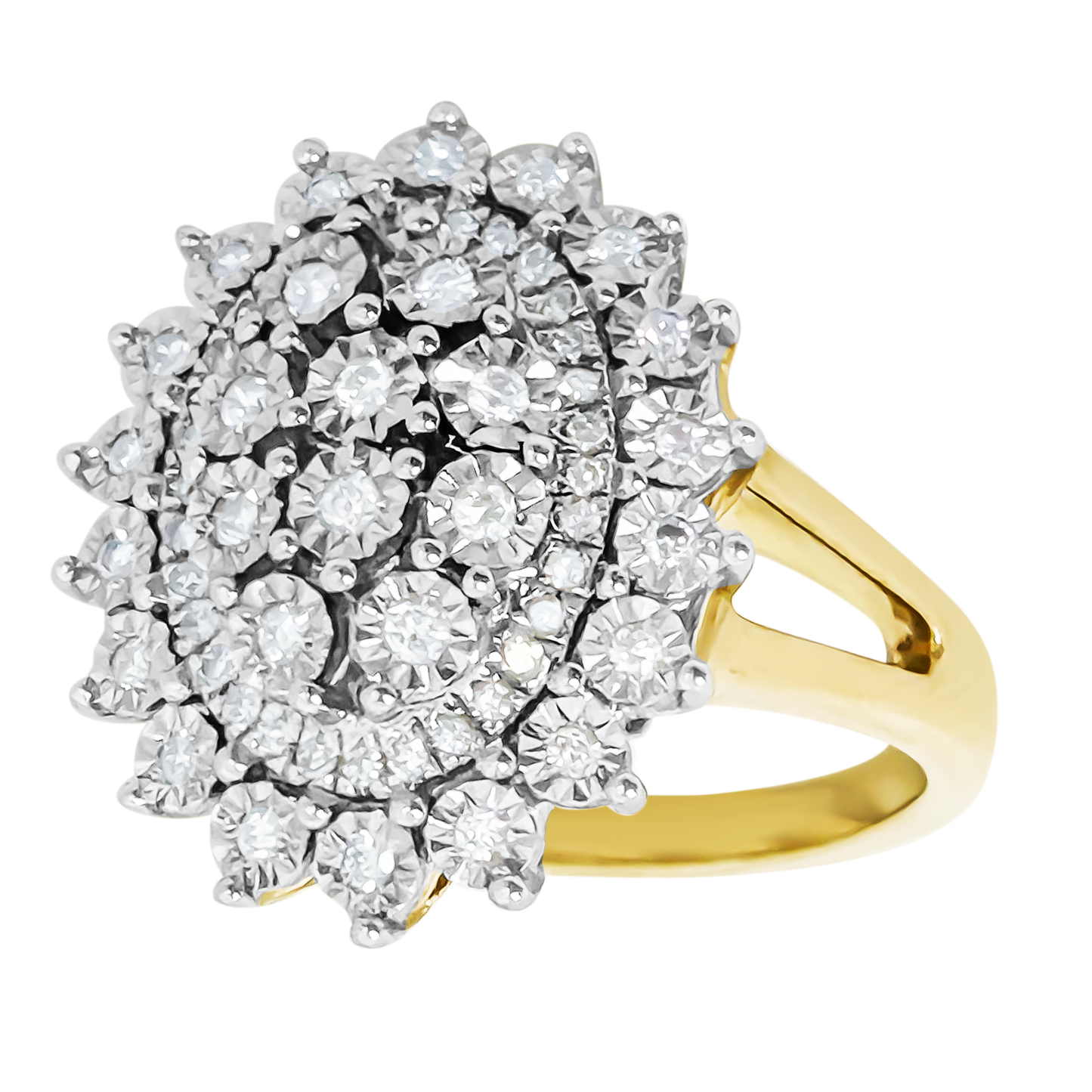 0.31ct Diamond Star Cluster Ring in 9ct Yellow Gold